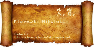 Klenoczki Nikolett névjegykártya