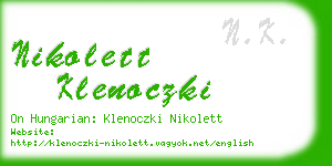 nikolett klenoczki business card
